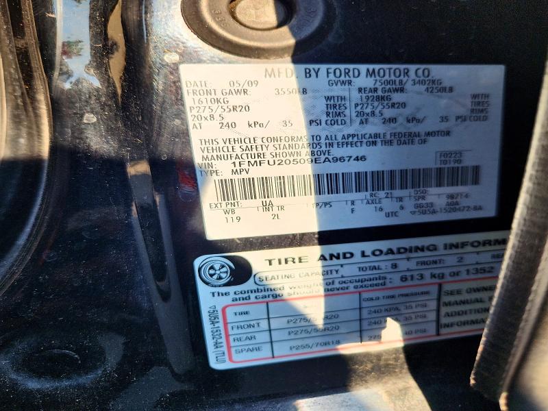 2009 Ford Expedition მანქანა იყიდება აუქციონზე, vin: 1FMFU20509EA96746, აუქციონის ნომერი: 63603266