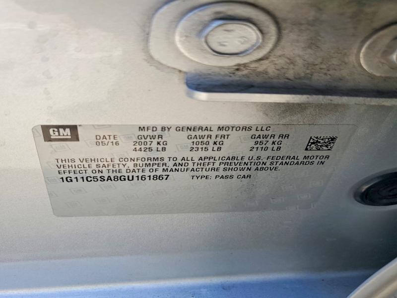 Продажа на аукционе авто 2016 Chevrolet Malibu Limited, vin: 1G11C5SA8GU161867, номер лота: 65932736