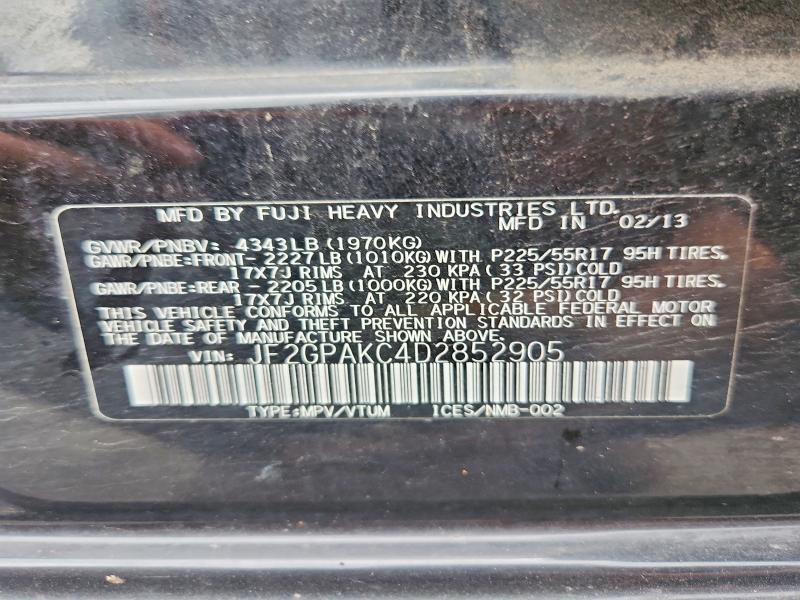65567816 :رقم المزاد ، JF2GPAKC4D2852905 vin ، 2013 Subaru Xv Crosstrek مزاد بيع