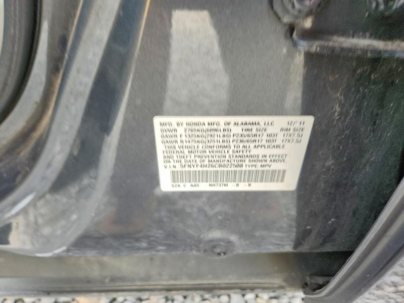Продаж на аукціоні авто 2012 Honda Pilot, vin: 5FNYF4H26CB022508, номер лоту: 65345906