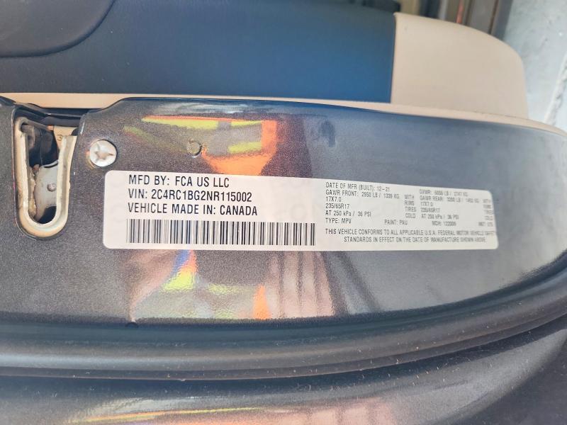 Продаж на аукціоні авто 2022 Chrysler Pacifica, vin: 2C4RC1BG2NR115002, номер лоту: 66129326