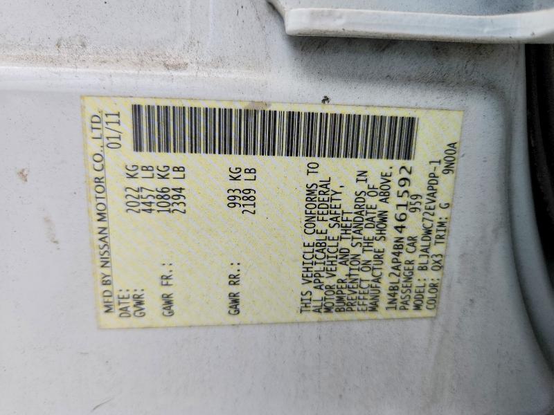 Aukcja sprzedaży 2011 Nissan Altima, vin: 1N4BL2AP4BN461592, numer aukcji: 64076416