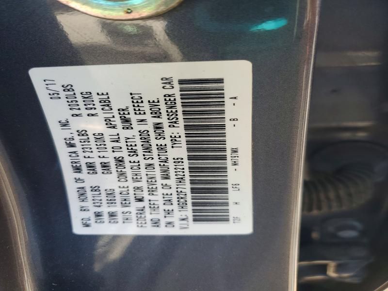 2017 Honda Accord მანქანა იყიდება აუქციონზე, vin: 1HGCR2F71HA232195, აუქციონის ნომერი: 64230146