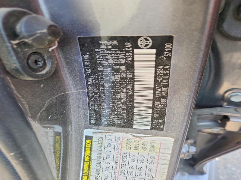 Продажа на аукционе авто 2021 Toyota Camry, vin: 4T1G11AK4MU531021, номер лота: 63777046