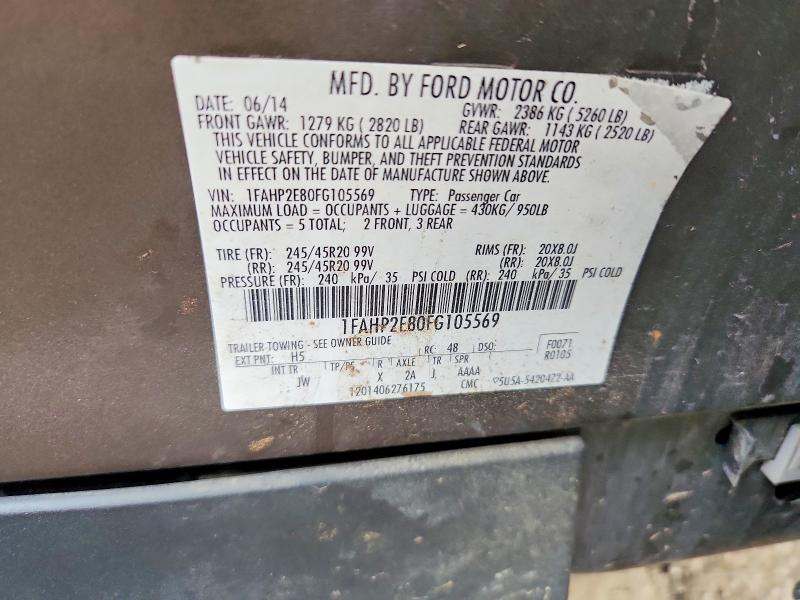 Aukcja sprzedaży 2015 Ford Taurus, vin: 1FAHP2E80FG105569, numer aukcji: 67288136
