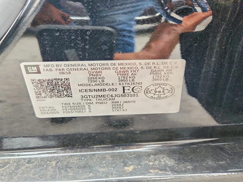 2018 Gmc Sierra მანქანა იყიდება აუქციონზე, vin: 3GTU2MEC6JG503101, აუქციონის ნომერი: 65765576