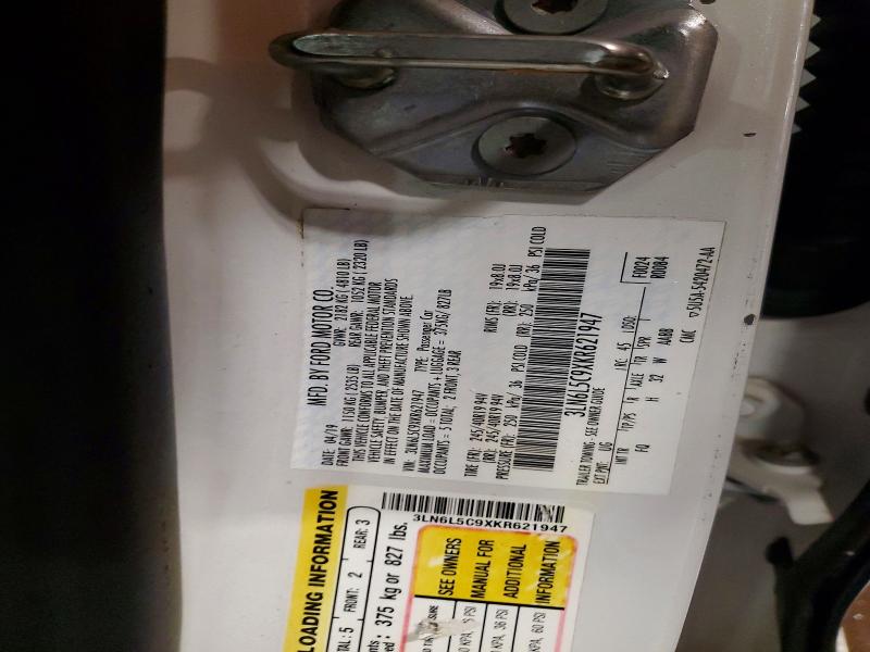 2019 Lincoln Mkz მანქანა იყიდება აუქციონზე, vin: 3LN6L5C9XKR621947, აუქციონის ნომერი: 64285476