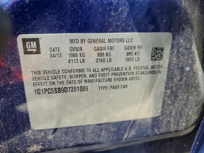 Aukcja sprzedaży 2013 Chevrolet Cruze, vin: 1G1PC5SB9D7281089, numer aukcji: 63155166