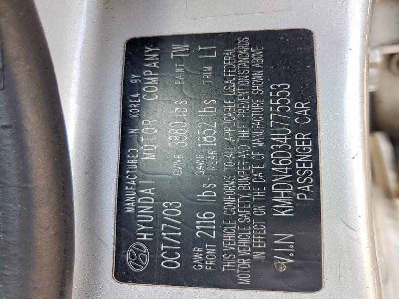 Aukcja sprzedaży 2004 Hyundai Elantra, vin: KMHDN46D34U775553, numer aukcji: 65636366