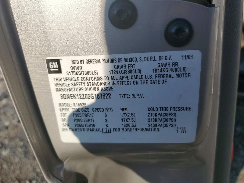 Продажа на аукционе авто 2005 Chevrolet Avalanche, vin: 3GNEK12Z65G167622, номер лота: 65604946