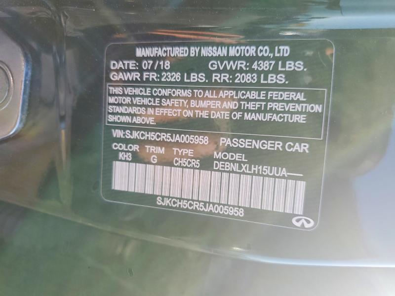 Продаж на аукціоні авто 2018 Infiniti Qx30, vin: SJKCH5CR5JA005958, номер лоту: 63530806