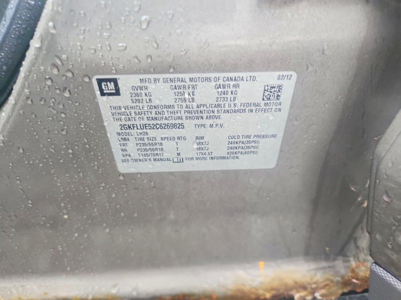 Aukcja sprzedaży 2012 Gmc Terrain, vin: 2GKFLUE52C6269825, numer aukcji: 64515046