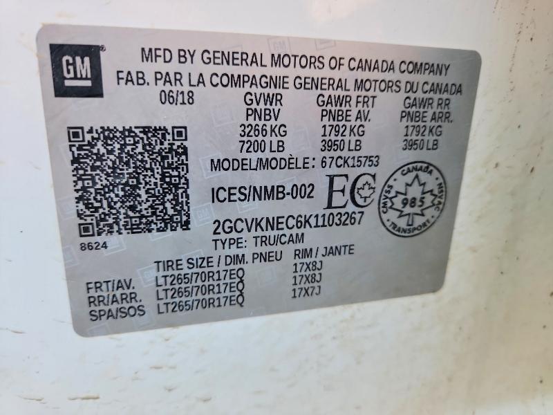 64342516 :رقم المزاد ، 2GCVKNEC6K1103267 vin ، 2019 Chevrolet Silverado Ld مزاد بيع