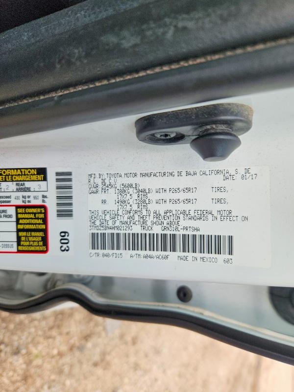 63746106 :رقم المزاد ، 3TMDZ5BN4HM021293 vin ، 2017 Toyota Tacoma مزاد بيع