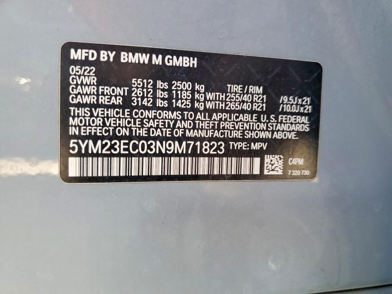 Aukcja sprzedaży 2022 Bmw X4, vin: 5YM23EC03N9M71823, numer aukcji: 66833276