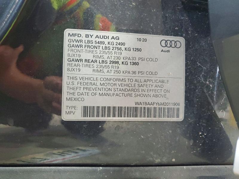 Aukcja sprzedaży 2021 Audi Q5, vin: WA1BAAFY6M2011906, numer aukcji: 65817586