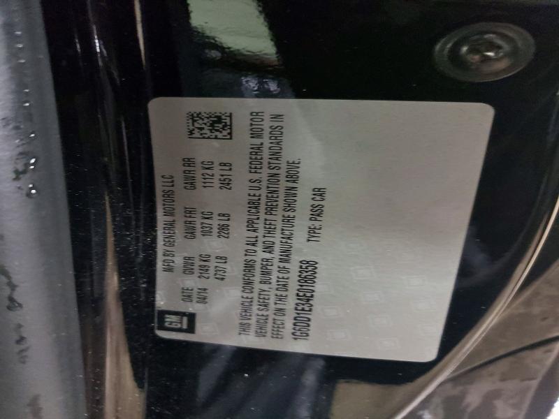 Aukcja sprzedaży 2014 Cadillac Cts, vin: 1G6DD1E34E0186358, numer aukcji: 63783776