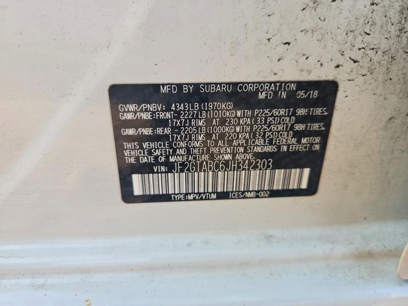 Продажа на аукционе авто 2018 Subaru Crosstrek, vin: JF2GTABC6JH342303, номер лота: 63736866