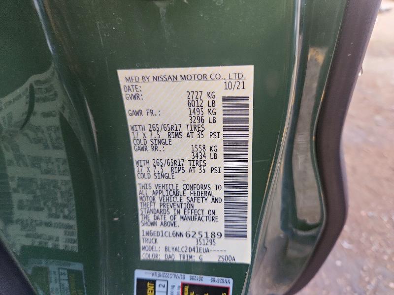 Продаж на аукціоні авто 2022 Nissan Frontier, vin: 1N6ED1CL6NN625189, номер лоту: 66954806