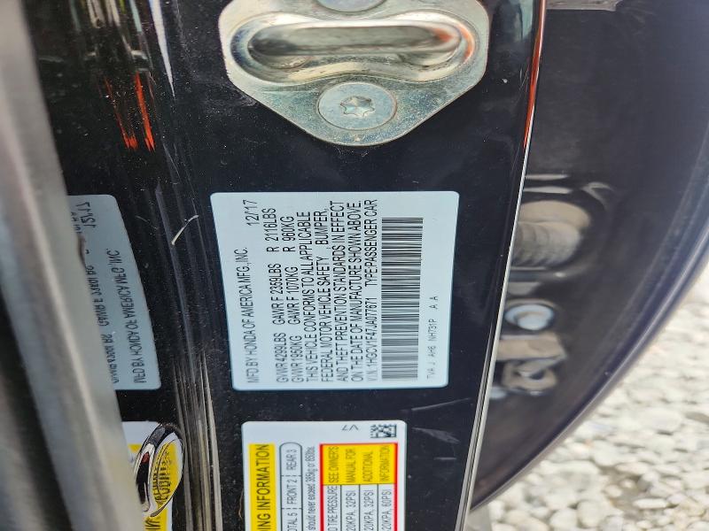 2018 Honda Accord მანქანა იყიდება აუქციონზე, vin: 1HGCV1F47JA077671, აუქციონის ნომერი: 66203256