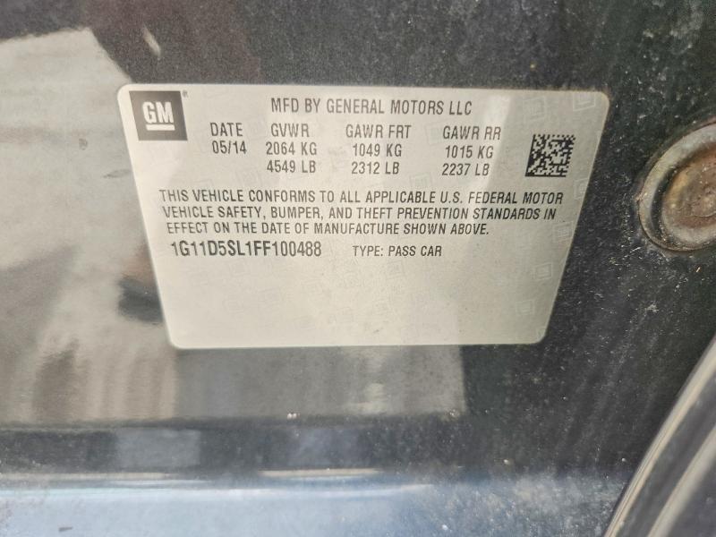 Продаж на аукціоні авто 2015 Chevrolet Malibu, vin: 1G11D5SL1FF100488, номер лоту: 63792806