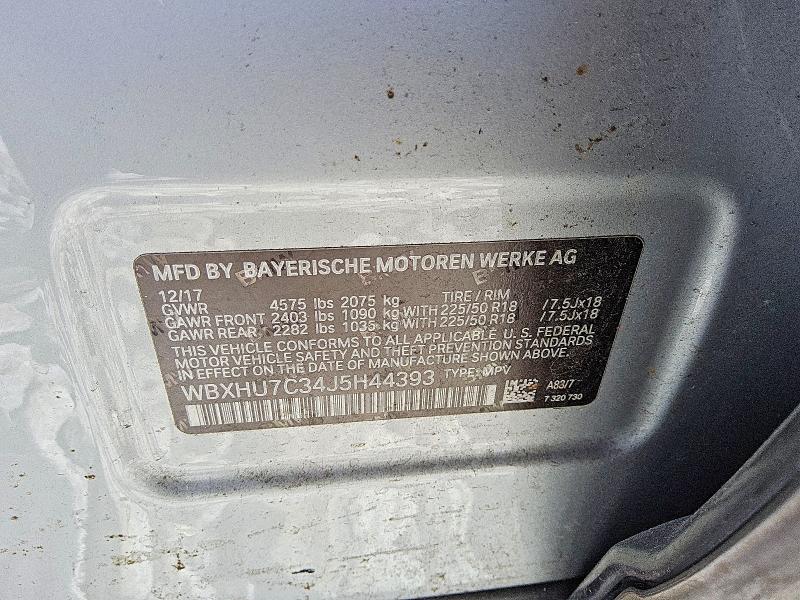 Aukcja sprzedaży 2018 Bmw X1, vin: WBXHU7C34J5H44393, numer aukcji: 65347246