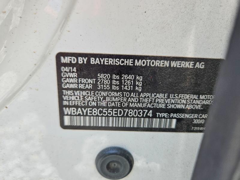 Продаж на аукціоні авто 2014 Bmw 750, vin: WBAYE8C55ED780374, номер лоту: 63678056