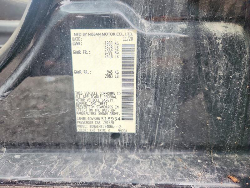 Aukcja sprzedaży 2021 Nissan Altima, vin: 1N4BL4DV3MN318934, numer aukcji: 65077146