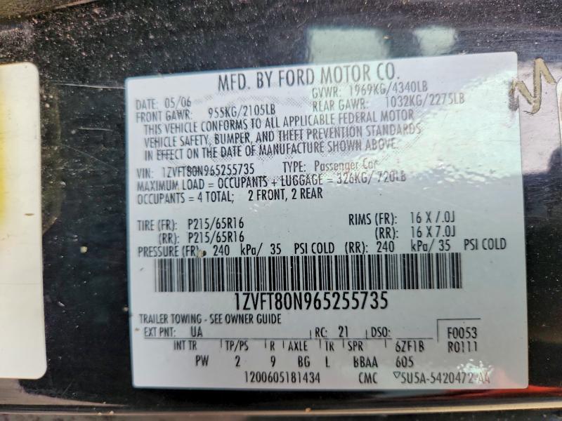 Продаж на аукціоні авто 2006 Ford Mustang, vin: 1ZVFT80N965255735, номер лоту: 67064886