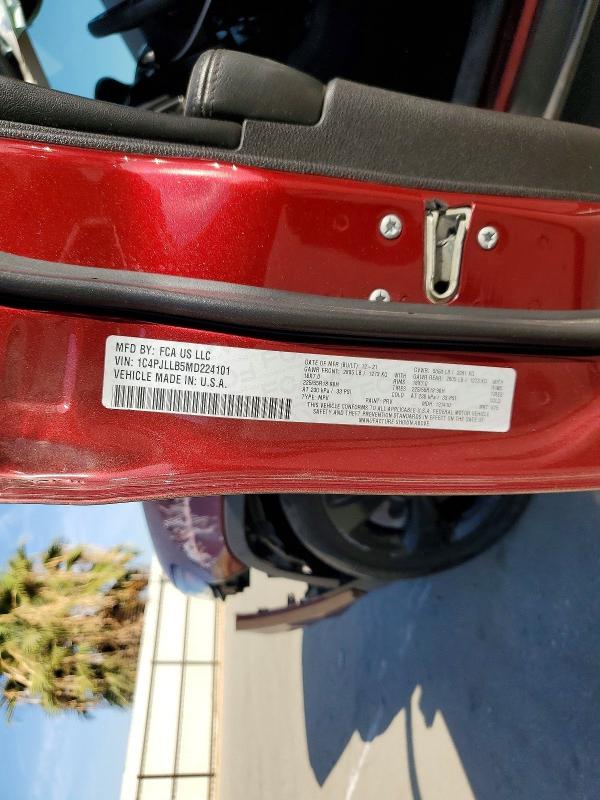 Продажа на аукционе авто 2021 Jeep Cherokee, vin: 1C4PJLLB5MD224101, номер лота: 65525406