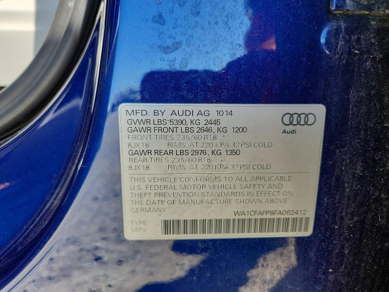 Aukcja sprzedaży 2015 Audi Q5, vin: WA1CFAFP8FA062412, numer aukcji: 67292866