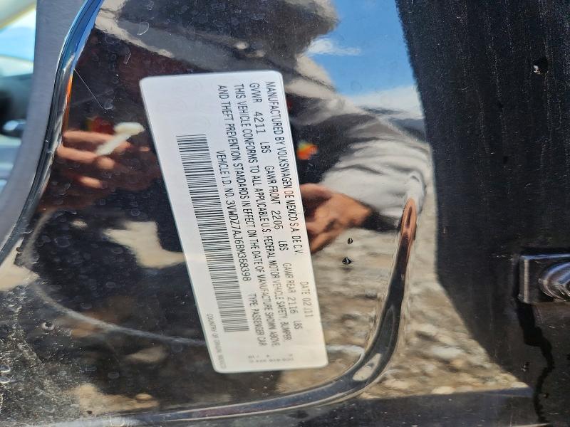65928716 :رقم المزاد ، 3VWDZ7AJ6BM358398 vin ، 2011 Volkswagen Jetta مزاد بيع