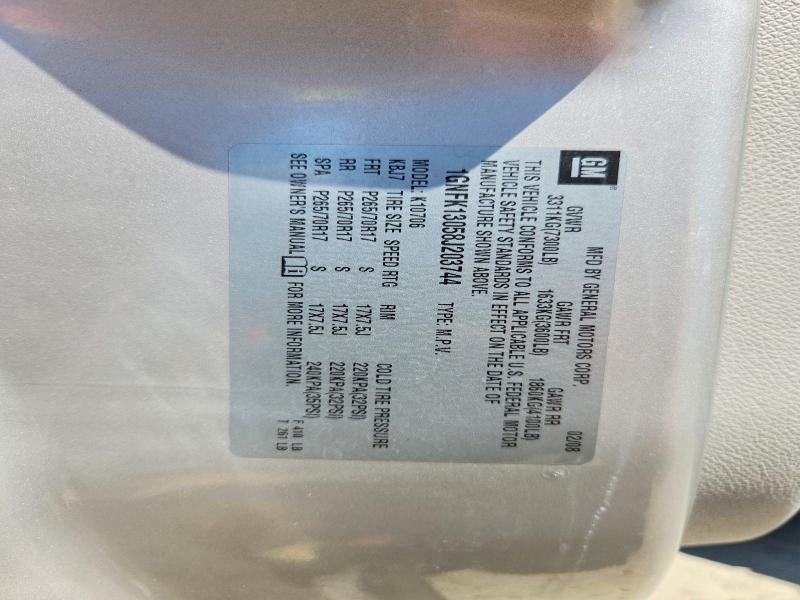64151626 :رقم المزاد ، 1GNFK13058J203744 vin ، 2008 Chevrolet Tahoe مزاد بيع