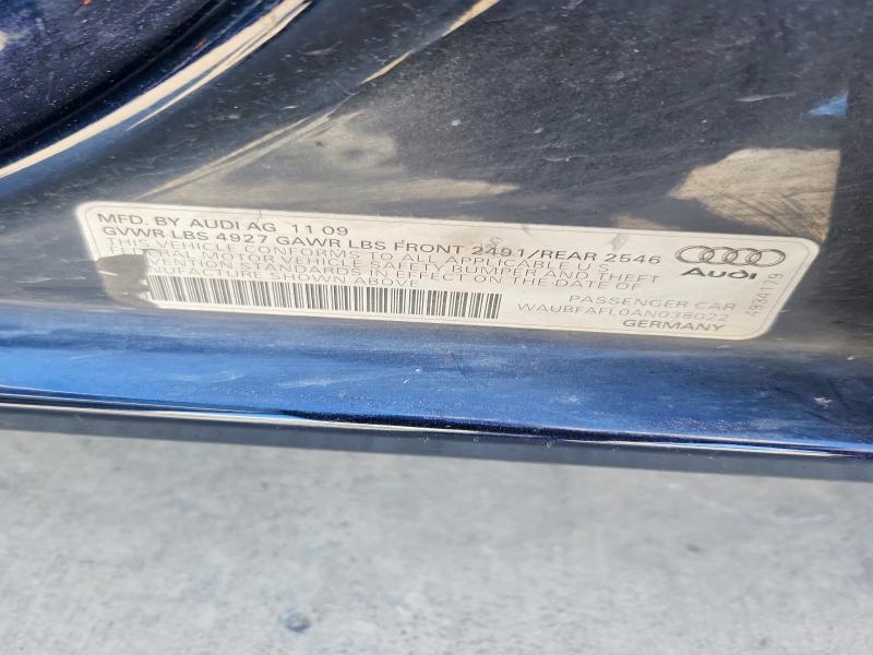 64365366 :رقم المزاد ، WAUBFAFL0AN038022 vin ، 2010 Audi A4 مزاد بيع