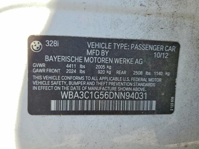 Продажа на аукционе авто 2013 Bmw 328, vin: WBA3C1G56DNN94031, номер лота: 64644426