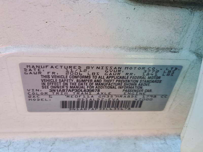 64149226 :رقم المزاد ، 3N1AB7AP3DL635678 vin ، 2013 Nissan Sentra مزاد بيع