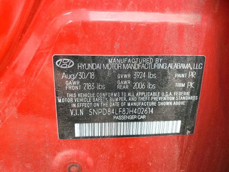 2018 Hyundai Elantra მანქანა იყიდება აუქციონზე, vin: 5NPD84LF8JH402614, აუქციონის ნომერი: 64712976