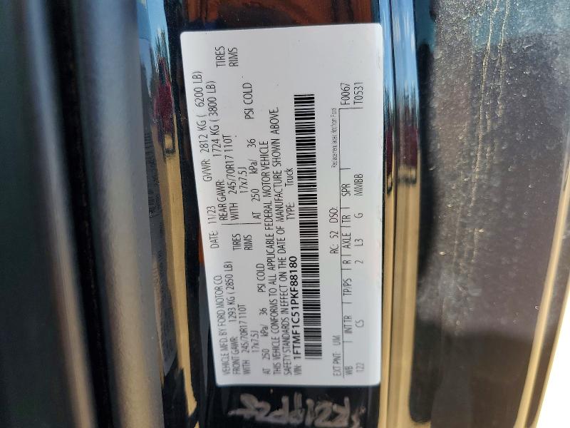 Aukcja sprzedaży 2023 Ford F150, vin: 1FTMF1C51PKF88180, numer aukcji: 64758486