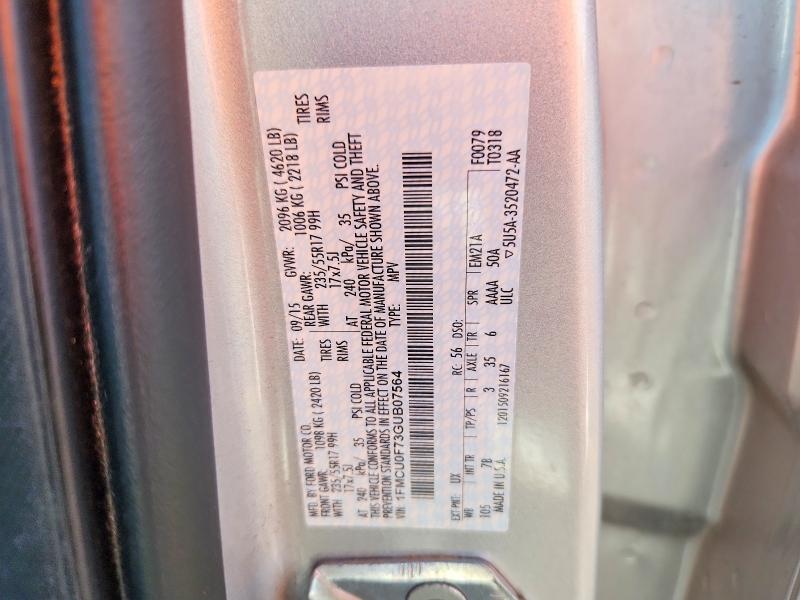 66830326 :رقم المزاد ، 1FMCU0F73GUB07564 vin ، 2016 Ford Escape مزاد بيع