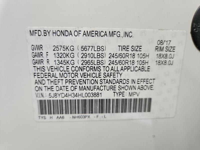 Aukcja sprzedaży 2017 Acura Mdx, vin: 5J8YD4H34HL003881, numer aukcji: 66702676