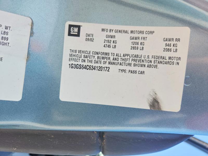 63580106 :رقم المزاد ، 1G3GS64C634120172 vin ، 2003 Oldsmobile Aurora مزاد بيع