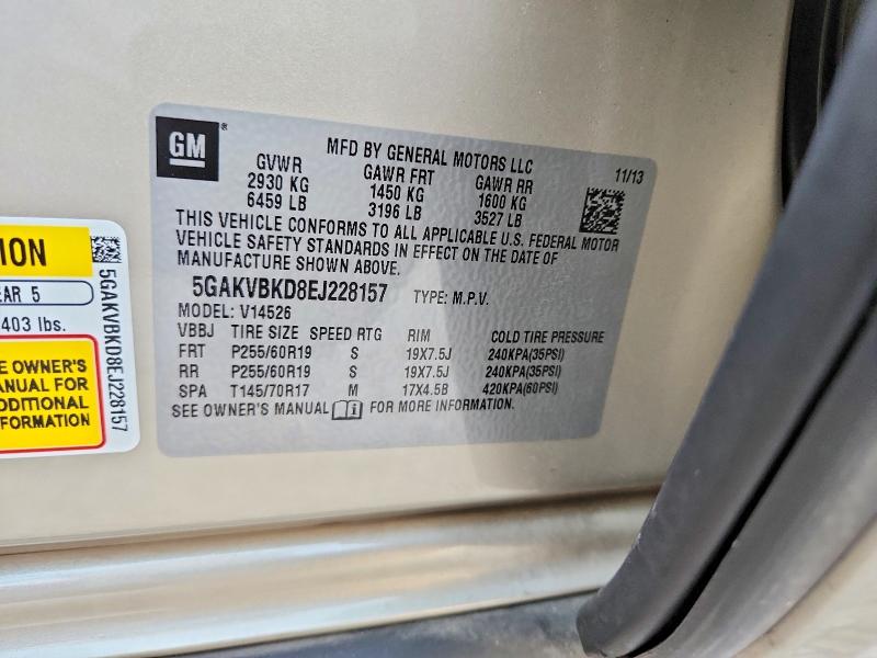 Aukcja sprzedaży 2014 Buick Enclave, vin: 5GAKVBKD8EJ228157, numer aukcji: 63445206