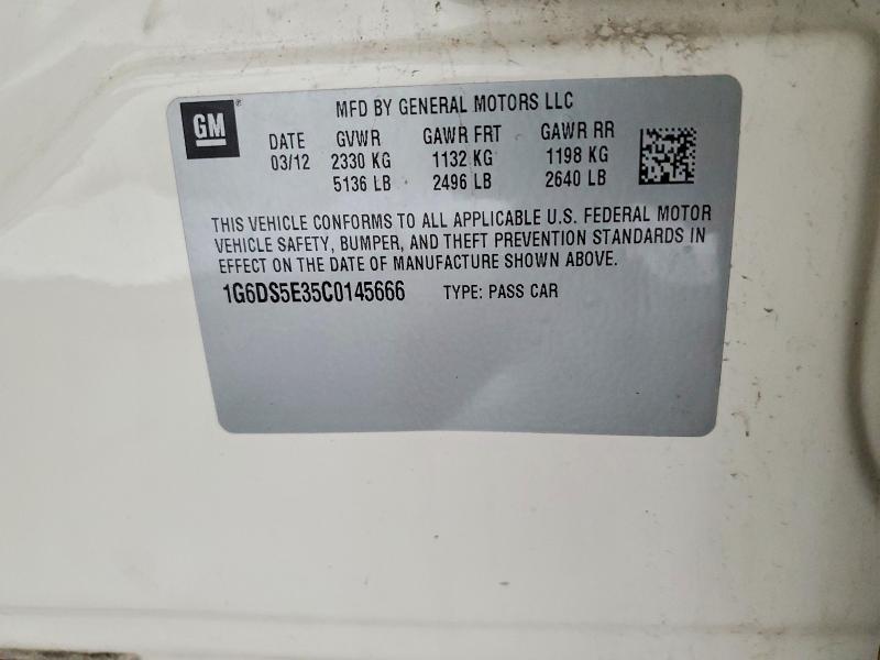 66209746 :رقم المزاد ، 1G6DS5E35C0145666 vin ، 2012 Cadillac Cts مزاد بيع