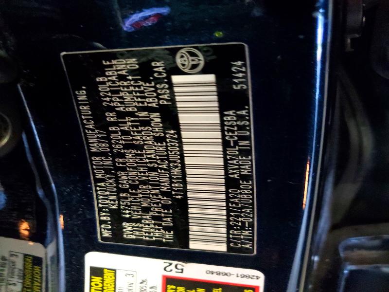 63885976 :رقم المزاد ، 4T1B11HK3JU503724 vin ، 2018 Toyota Camry مزاد بيع