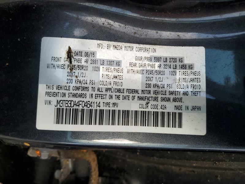 Продаж на аукціоні авто 2015 Mazda Cx-9, vin: JM3TB3DA4F0464114, номер лоту: 64078016