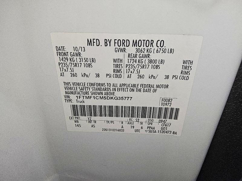64966376 :رقم المزاد ، 1FTMF1CM5DKG35777 vin ، 2013 Ford F150 مزاد بيع
