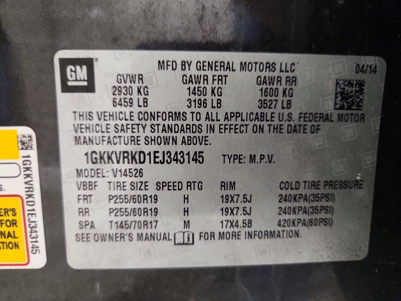 Продаж на аукціоні авто 2014 Gmc Acadia, vin: 1GKKVRKD1EJ343145, номер лоту: 64661676