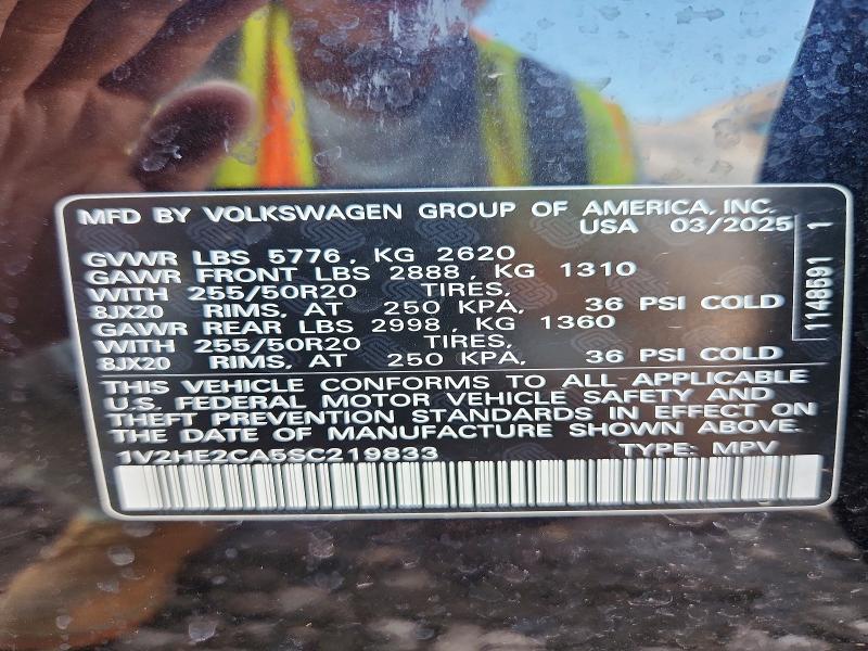 64097866 :رقم المزاد ، 1V2HE2CA5SC219833 vin ، 2025 Volkswagen Atlas Cross Sport مزاد بيع