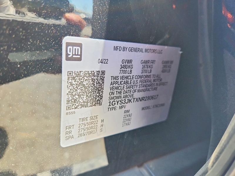 Продаж на аукціоні авто 2022 Cadillac Escalade, vin: 1GYS3JKTXNR280617, номер лоту: 64191886