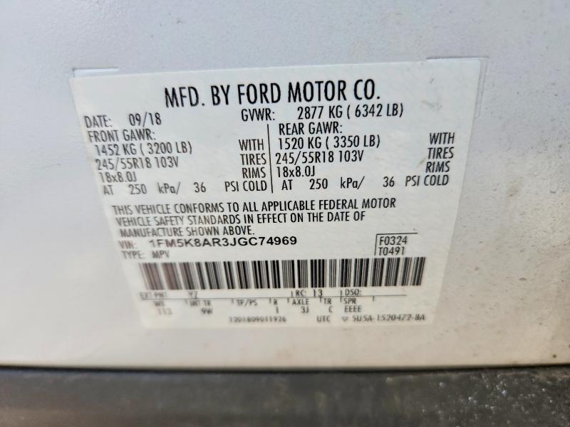 Продажа на аукционе авто 2018 Ford Explorer, vin: 1FM5K8AR3JGC74969, номер лота: 66192996